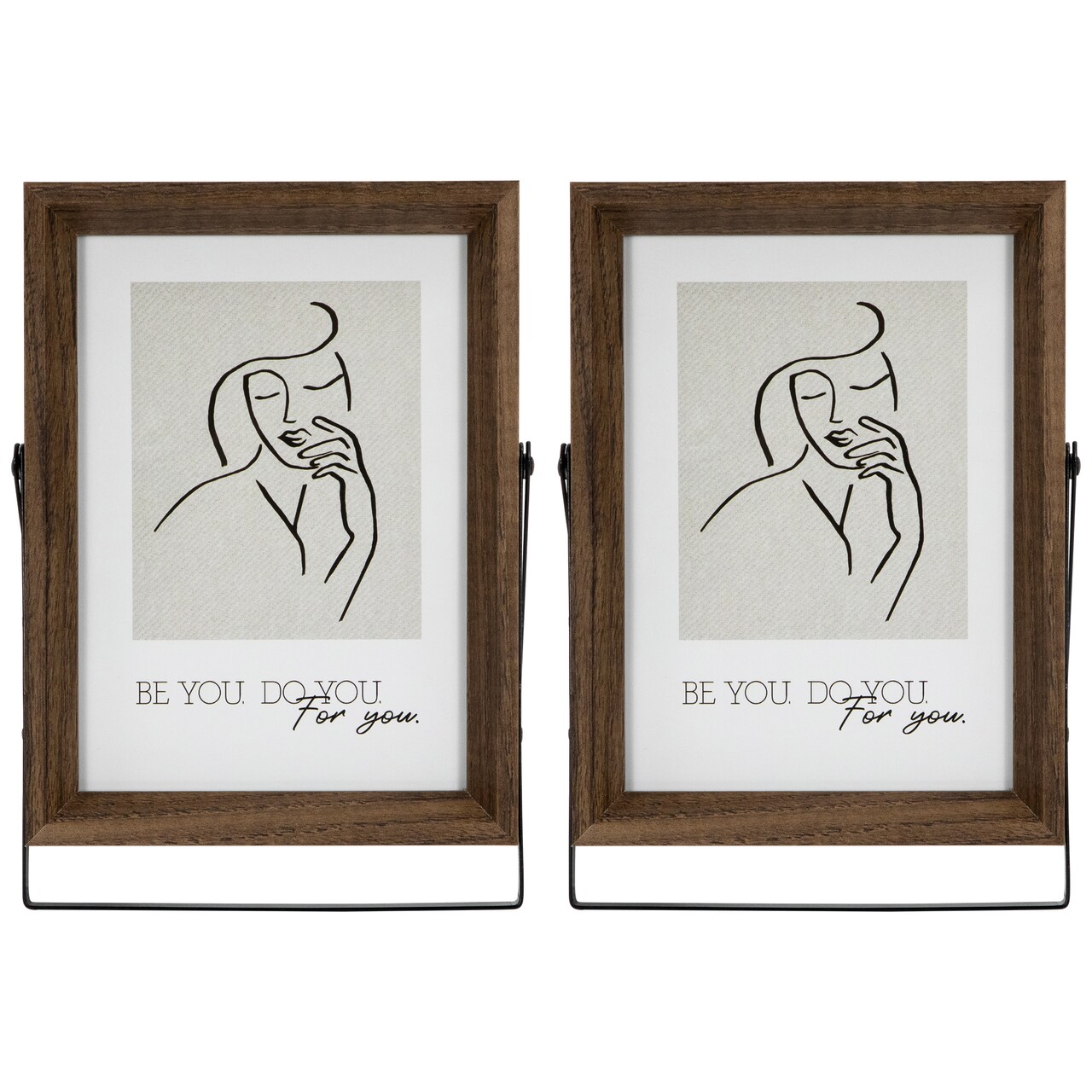 Northlight Wooden Picture Frames with Display Stand - for 5" x 7" Photo - Set of 2